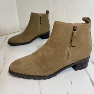 Blondo Boots 9 M Samara Waterproof Suede Leather Olive Pull On Double Zip